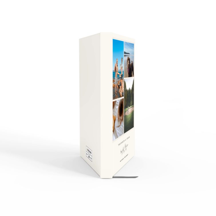 Personalised notebooks design with four photo placeholders on the cover, ideal for custom gifts.