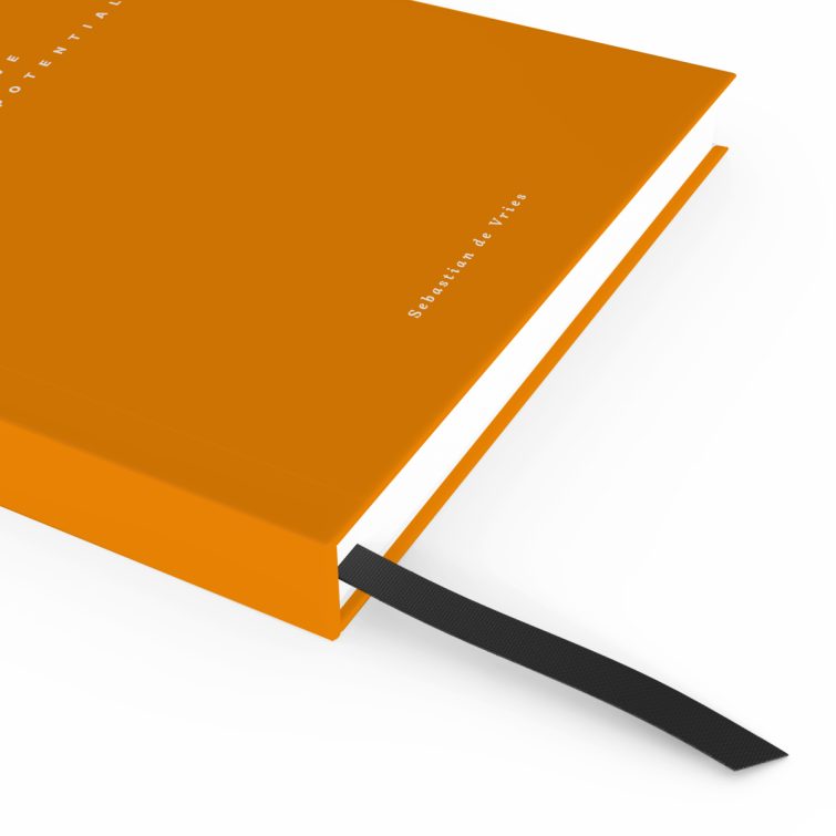 Orange notebook cover design featuring motivational message and tree illustration, Utterly Printable branding, single image.