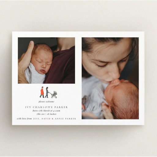 Woodland Hedgehog In Birth Announcement Cards