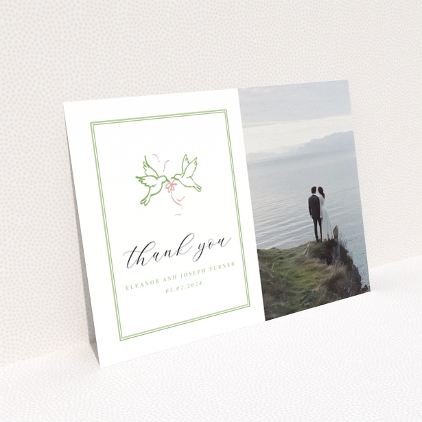 Landscape wedding thank you card reverse side toontime