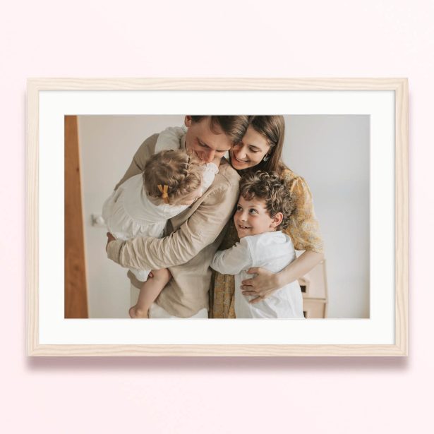 Framed and mounted photo print featuring one family photo.