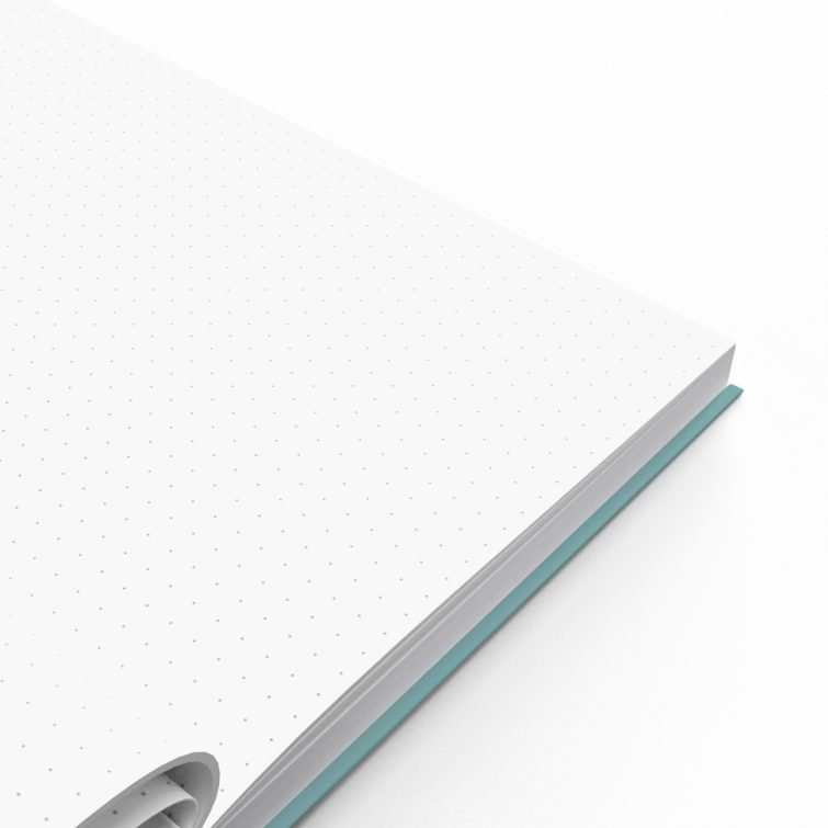 Elegant personalised notebook cover design with a minimalistic cocktail illustration and dummy text.