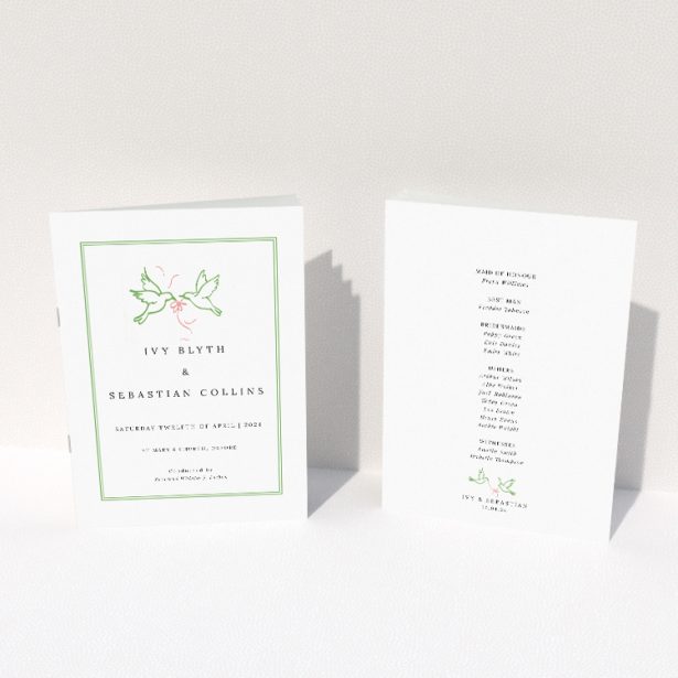 Filename: mayfair-doves-wedding-order-of-service-booklet.jpg. This image shows the front and back sides together