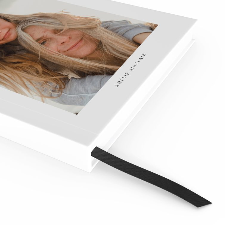 Personalised portrait notebook design with one photo on the front cover by Utterly Printable.