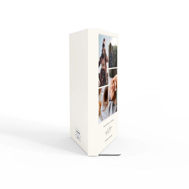 Custom notebook design by Utterly Printable featuring four photos on the front cover, perfect for personalised gifts and stationary.