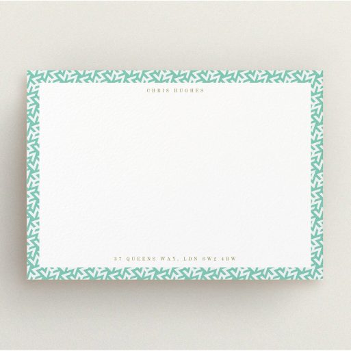 Custom Writing Stationery Design for Men - "Born in the 80s" A men custom writing stationery design called "Born in the 80s". It is an A5 card in a landscape orientation. "Born in the 80s" is available as a flat card, with tones of green and white.