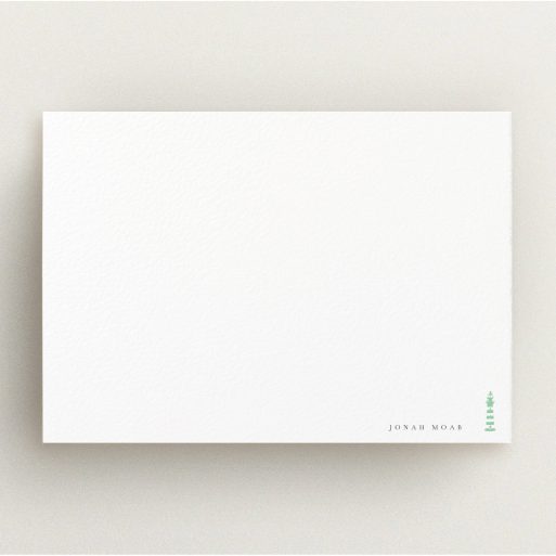 Custom Writing Stationery Design for Men - "Find your way home" A men custom writing stationery named "Find your way home". It is an A5 card in a landscape orientation. "Find your way home" is available as a flat card, with tones of white and green.