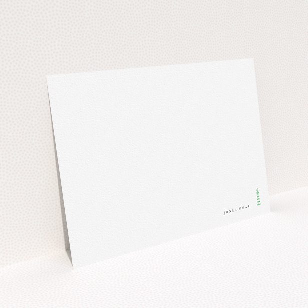 A men custom writing stationery named "Find your way home". It is an A5 card in a landscape orientation. "Find your way home" is available as a flat card, with tones of white and green.