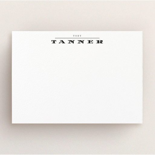 Custom Writing Stationery Design for Men - "Under written" A men custom writing stationery called "Under written". It is an A5 card in a landscape orientation. "Under written" is available as a flat card, with mainly white colouring.