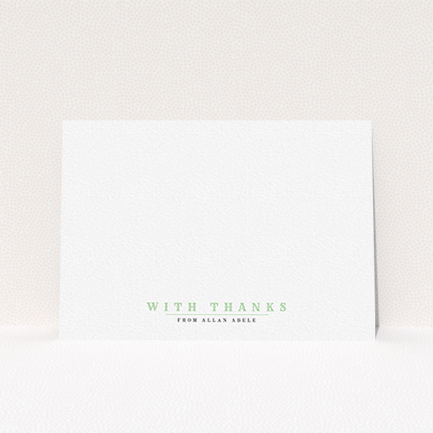 A men personalised note card template titled "Colour overline". It is an A6 card in a landscape orientation. "Colour overline" is available as a flat card, with tones of white and green.