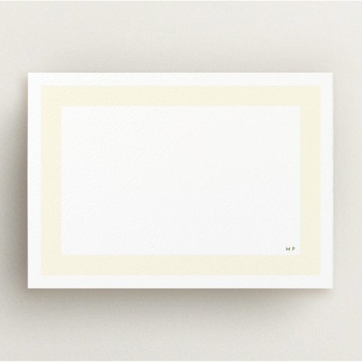 Personalised Note Card Design for Men - "Cream border" A men personalised note card named "Cream border". It is an A5 card in a landscape orientation. "Cream border" is available as a flat card, with mainly cream colouring.