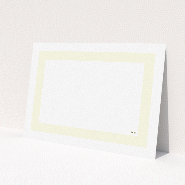 A men personalised note card named "Cream border". It is an A5 card in a landscape orientation. "Cream border" is available as a flat card, with mainly cream colouring.