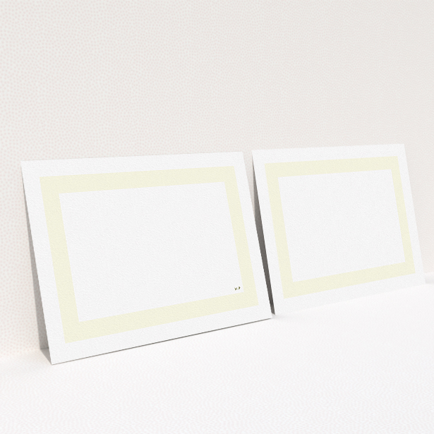 A men personalised note card named "Cream border". It is an A5 card in a landscape orientation. "Cream border" is available as a flat card, with mainly cream colouring.