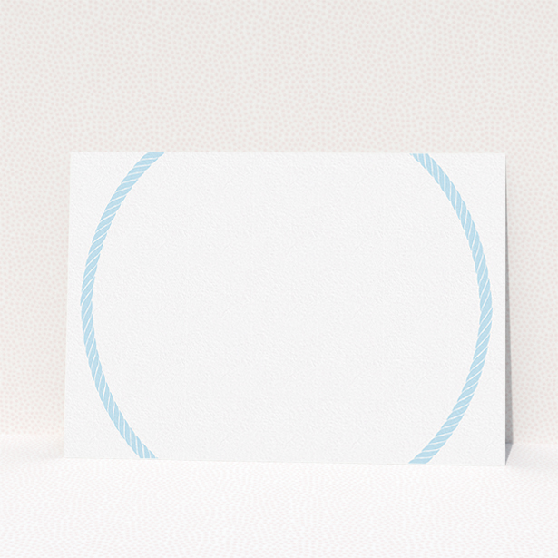 A men personalised note card design titled "Full circle". It is an A5 card in a landscape orientation. "Full circle" is available as a flat card, with tones of blue and white.