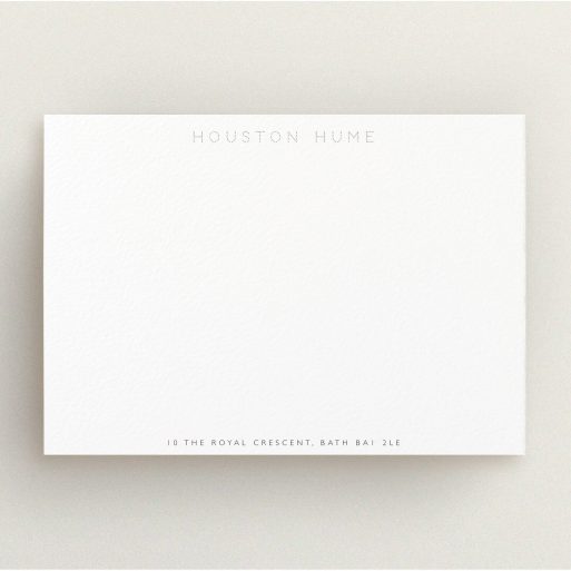 Personalised Note Card Design for Men - "Name in lights" A men personalised note card template titled "Name in lights". It is an A5 card in a landscape orientation. "Name in lights" is available as a flat card, with mainly white colouring.