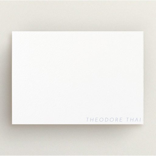 Personalised Note Card Design for Men - "Simple and straight" A men personalised note card template titled "Simple and straight". It is an A5 card in a landscape orientation. "Simple and straight" is available as a flat card, with tones of white and Light blue.