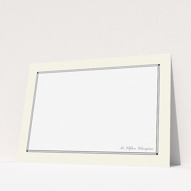 A mens correspondence card design named "Deco cream". It is an A5 card in a landscape orientation. "Deco cream" is available as a flat card, with mainly cream colouring.