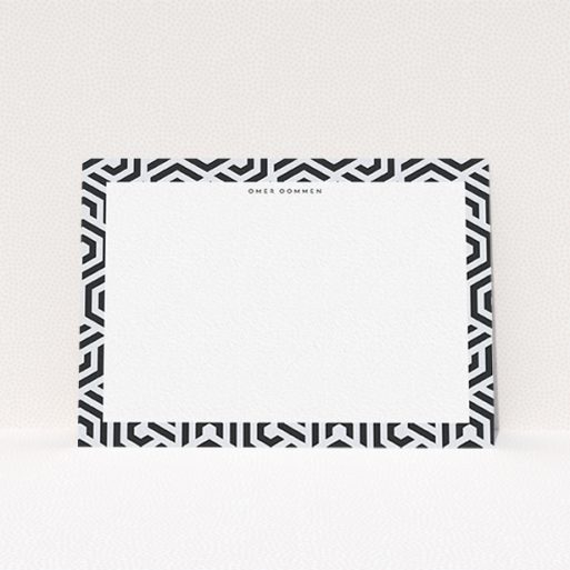 A mens correspondence card design called "On the top". It is an A6 card in a landscape orientation. "On the top" is available as a flat card, with tones of blue and white.