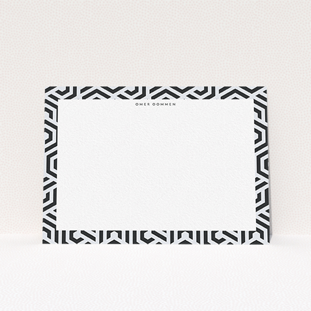 A mens correspondence card design called "On the top". It is an A6 card in a landscape orientation. "On the top" is available as a flat card, with tones of blue and white.