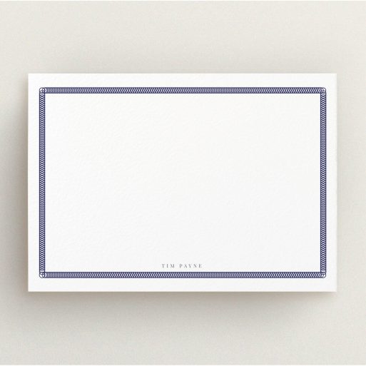 Correspondence Card Design for Men - "Order circles" A mens correspondence card called "Order circles". It is an A5 card in a landscape orientation. "Order circles" is available as a flat card, with tones of blue and white.