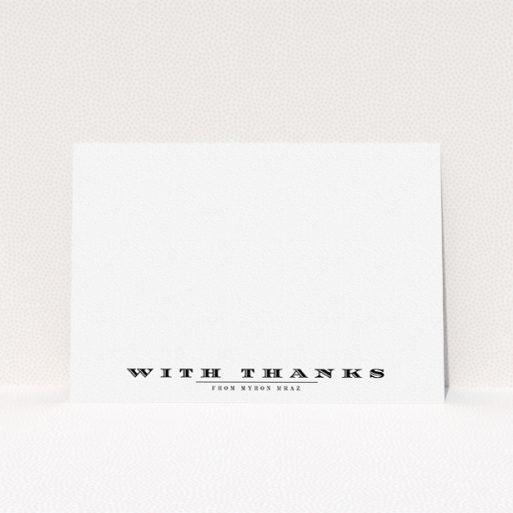 A mens correspondence card template titled "Over written". It is an A5 card in a landscape orientation. "Over written" is available as a flat card, with mainly white colouring.