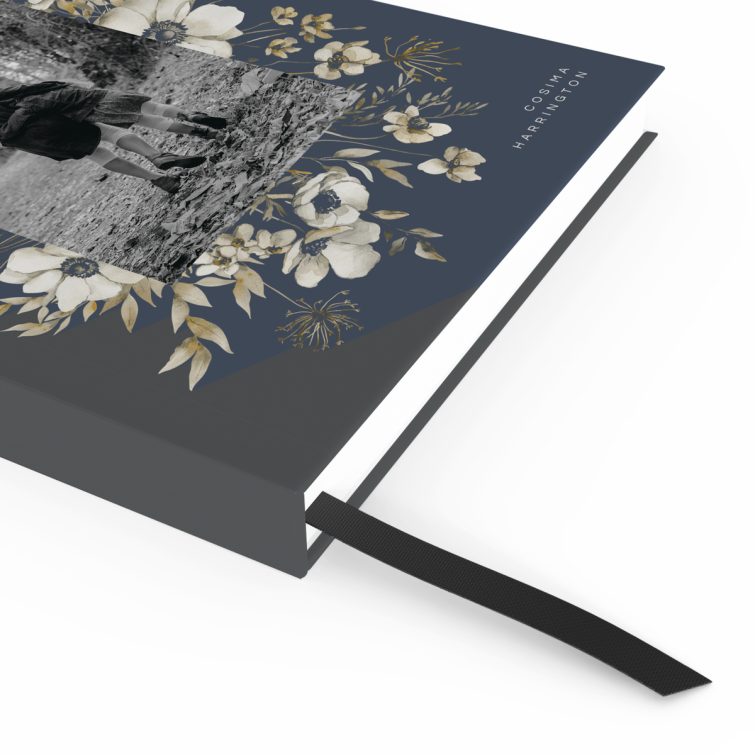 Floral notebook cover design with one photo on the front, created by Utterly Printable.