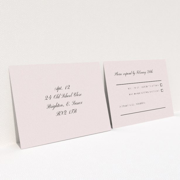Minimalist Chic Simplicity RSVP Card - Wedding Stationery. This is a view of the back