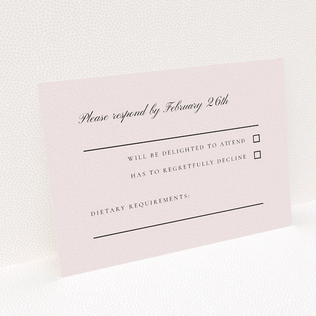 Minimalist Chic Simplicity RSVP Card - Wedding Stationery. This is a view of the back