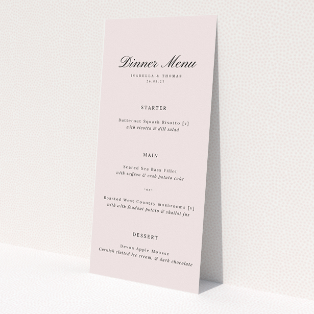 Minimalist Chic Simplicity wedding menu - Elegant and stylish wedding menu design reflecting clean, modern aesthetics, perfect for couples seeking simplicity and sophistication This is a view of the front