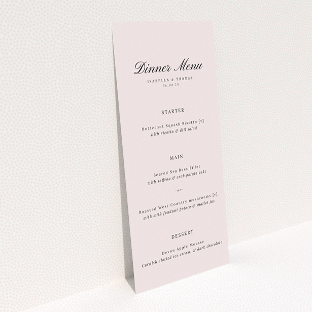 Minimalist Chic Simplicity wedding menu - Elegant and stylish wedding menu design reflecting clean, modern aesthetics, perfect for couples seeking simplicity and sophistication This is a view of the back