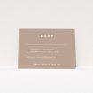 Modern Apricot Announcement RSVP Card - Wedding Stationery. This is a view of the front