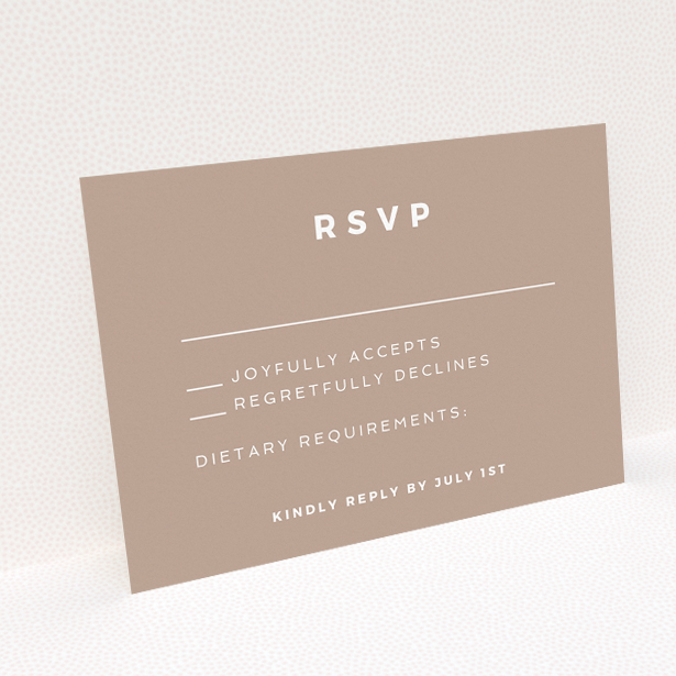 Modern Apricot Announcement RSVP Card - Wedding Stationery. This is a view of the back
