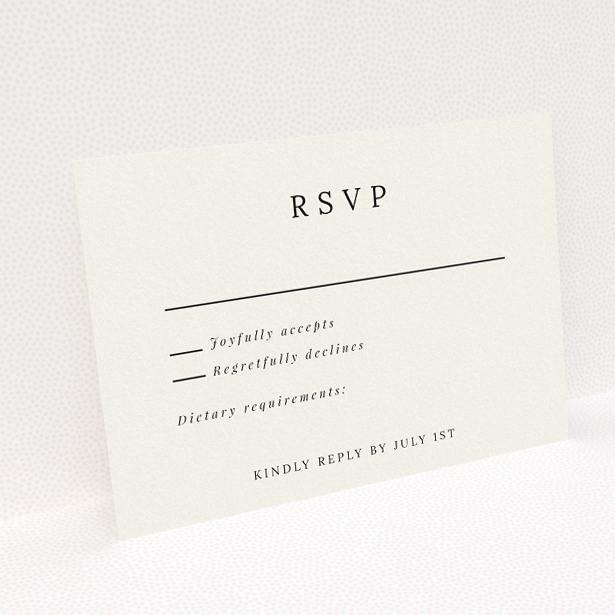 Timeless Modern Monochrome Motif RSVP Card - Wedding Stationery by Utterly Printable. This is a view of the back