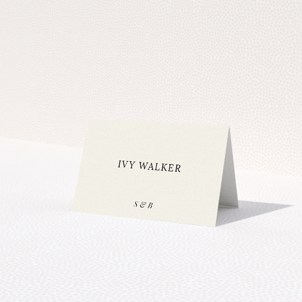 Wedding place cards featuring modern monochrome motif design. This is a view of the front