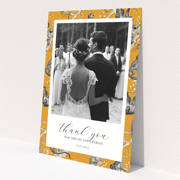 Wedding thank you card with one photo