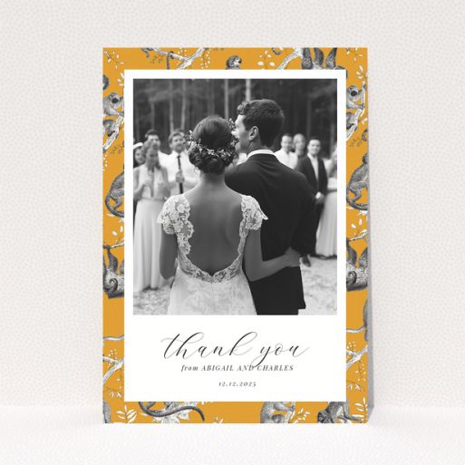 Wedding thank you card with one photo
