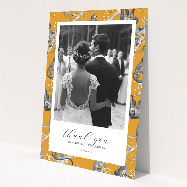 Wedding thank you card with one photo