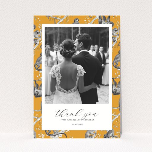 Wedding thank you card with one photo