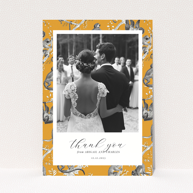 Wedding thank you card with one photo