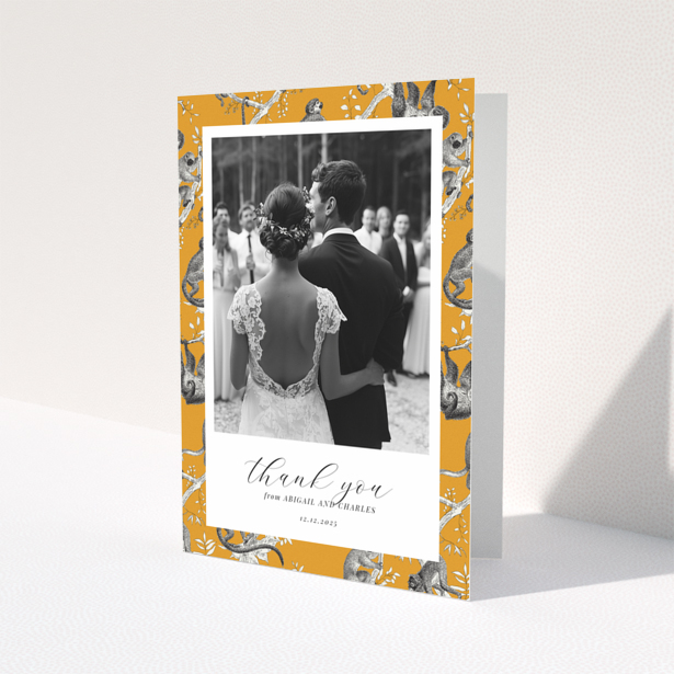 Wedding thank you card with one photo