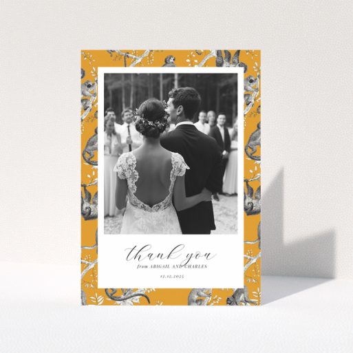 Wedding thank you card with one photo