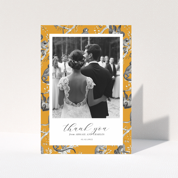 Wedding thank you card with one photo
