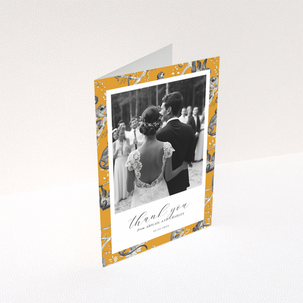 Wedding thank you card with one photo