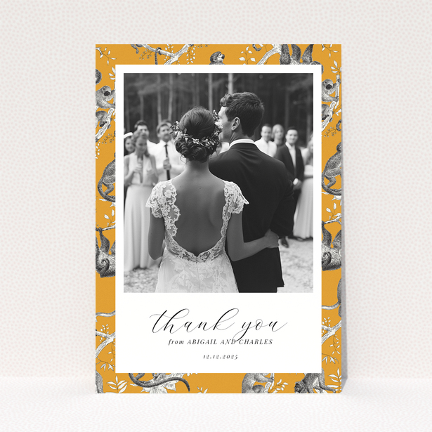 Wedding thank you card with one photo
