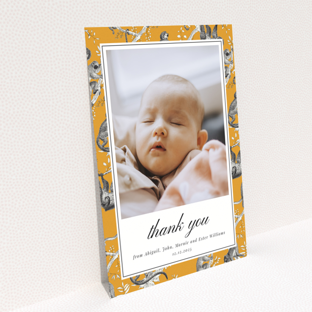 Baby thank you card design reverse side with no photos portrait