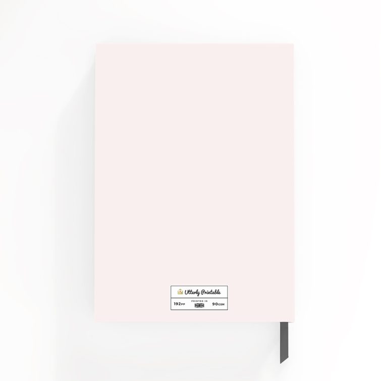 Elegant portrait-oriented notebook design with one photo on front cover, by Utterly Printable, ideal for personalised photo gifts and special occasions.