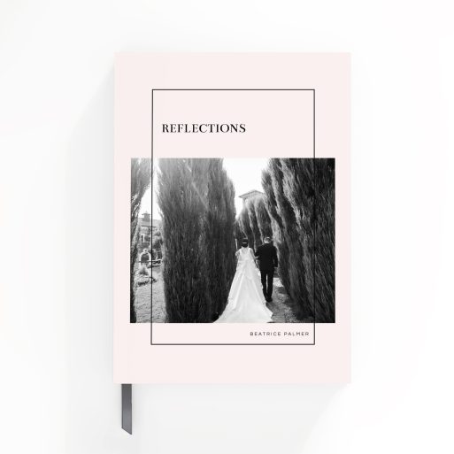 Elegant portrait-oriented notebook design with one photo on front cover, by Utterly Printable, ideal for personalised photo gifts and special occasions.