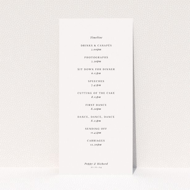 Monogram Floral Chic wedding menu template - minimalist elegance with botanical elements for modern weddings. This is a view of the back