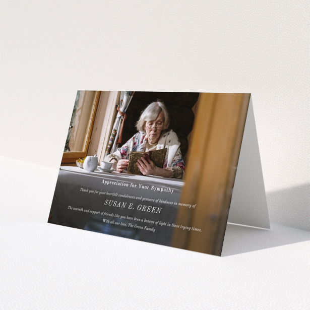 Funeral thank you card with one photo and appreciation message