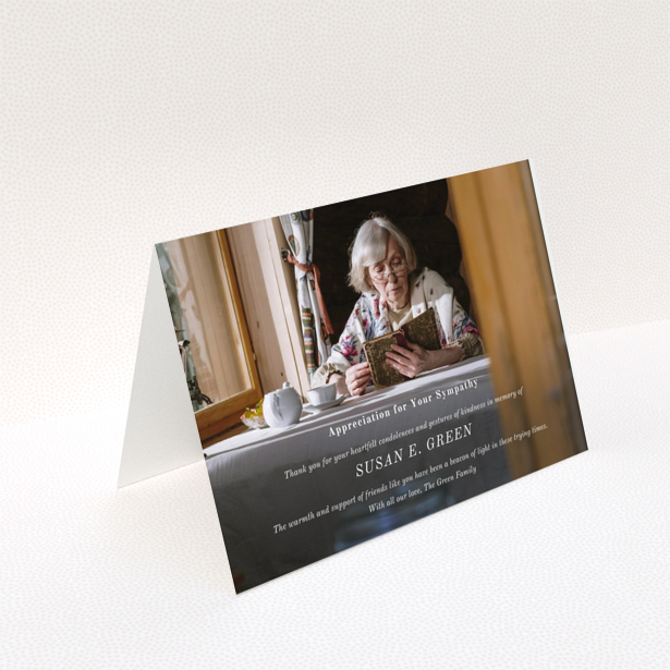 Funeral thank you card with one photo and appreciation message